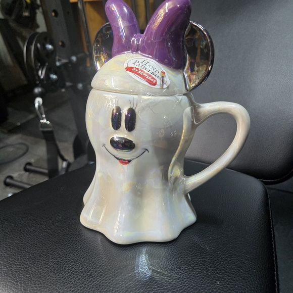 Disney Halloween Minnie Mouse Ghost Mug Ears Lid Topper Ceramic New! - Picture 1 of 8